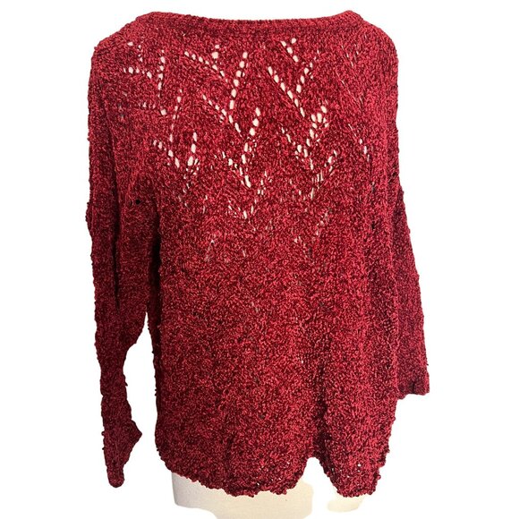 Knit Ware Elements Sweater Red Detail Knit Oversized USA Goth Chic SMALL - Picture 1 of 11
